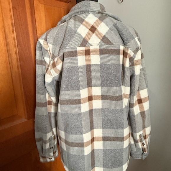 Sage Collective Fleece Plaid Jacket - Picture 5 of 10